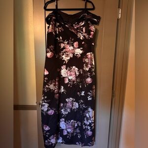 Enfocus Studio Black and Pink Floral Dress
